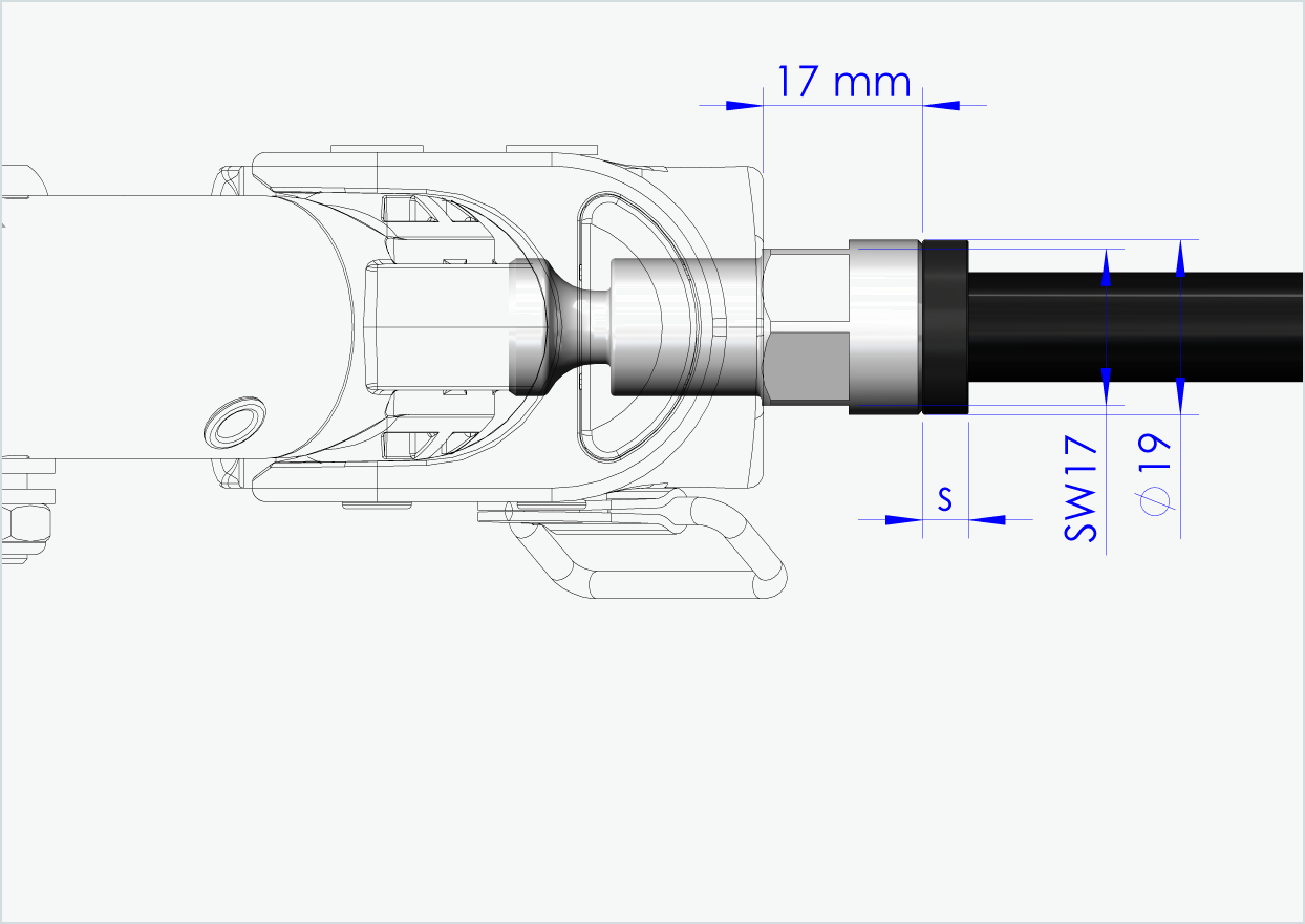 Asse passante con adattatore / M12 x 1,50 | per rimorchi Croozer dal 2018