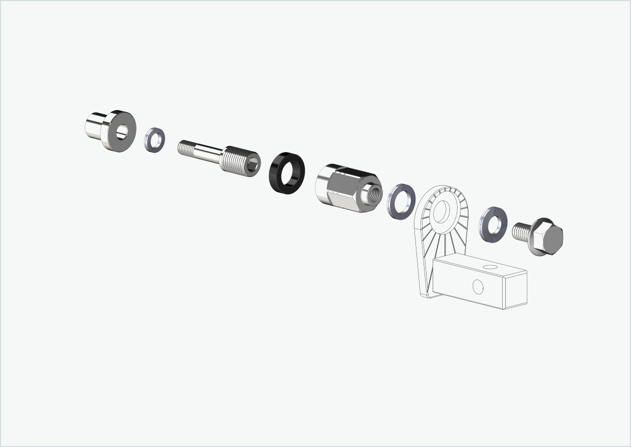Adattatore universale XL per mozzo Rohloff Speedhub 500-14 / A12 | adatto a Thule, Qeridoo, Burley, Prophete, Hamax, Trixie e molti altri.