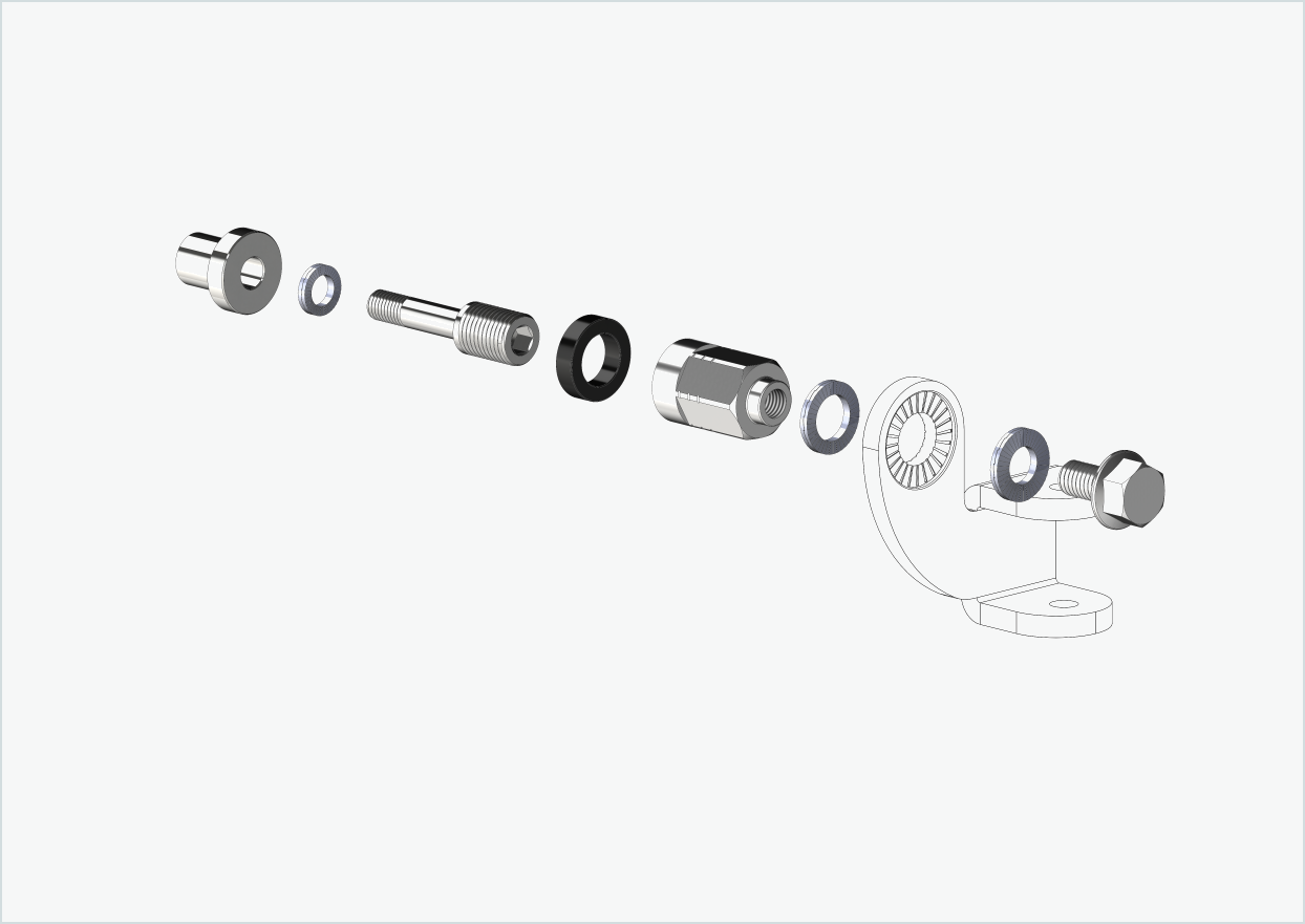 Adattatore universale XL per mozzo Rohloff Speedhub 500-14 / A12 | adatto a Thule, Qeridoo, Burley, Prophete, Hamax, Trixie e molti altri.