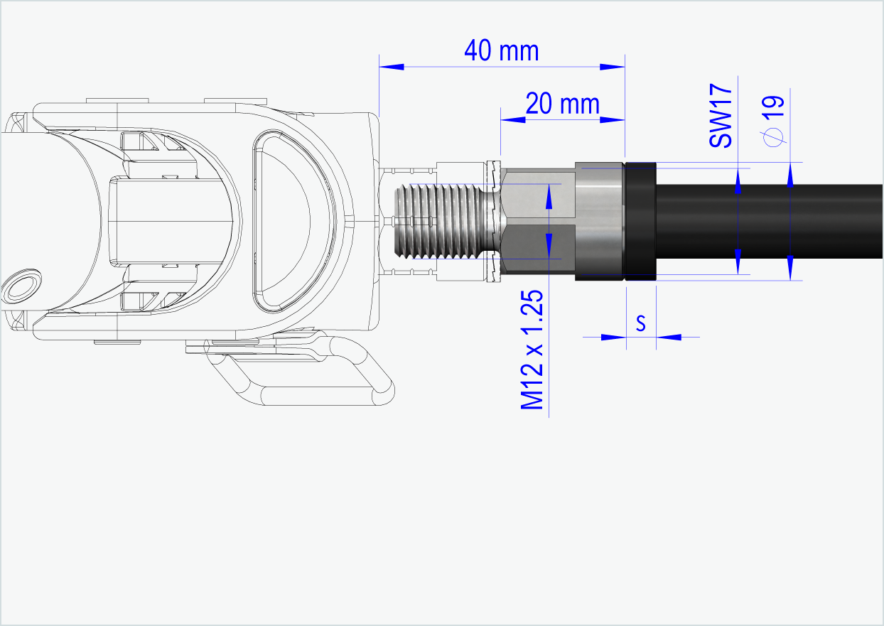 Asse a sgancio rapido con sistema intercambiabile / M12 x 1,00