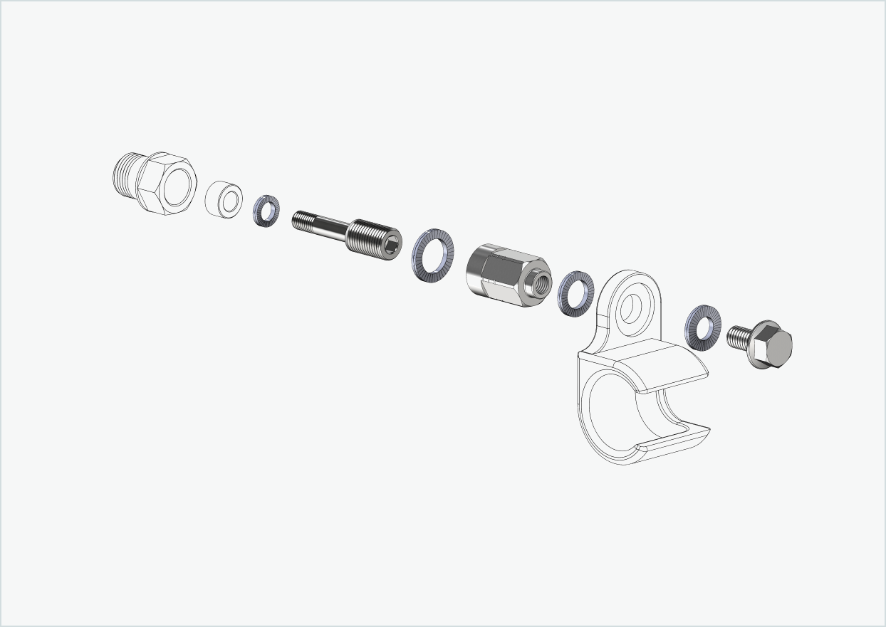 Adattatore universale per HASE PINO con Rohloff Speedhub A12 | adatto a Thule, Qeridoo, Burley, Prophete, Hamax, Trixie e molti altri.