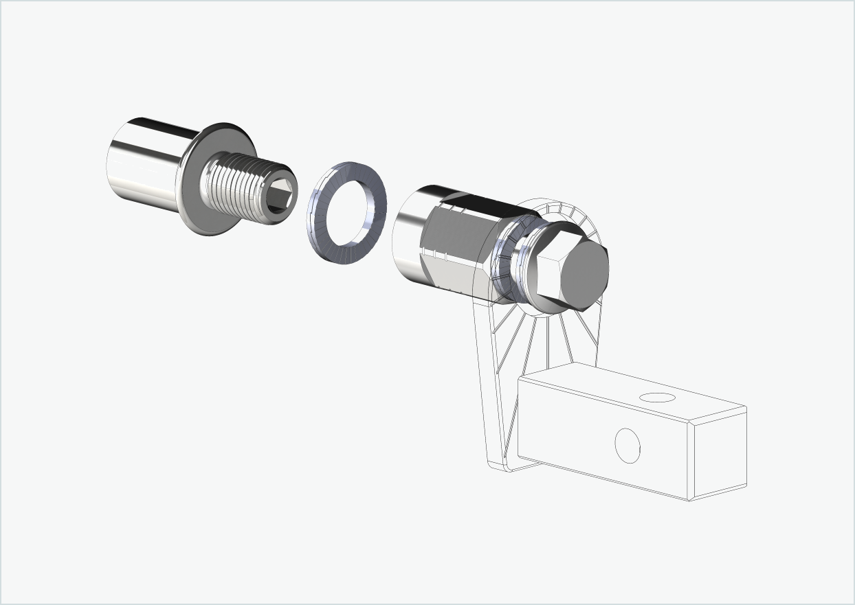 Cowboy 4 - Adattatore per filettatura corta - M12 x 1,25 | Pacchetto con adattatore universale
