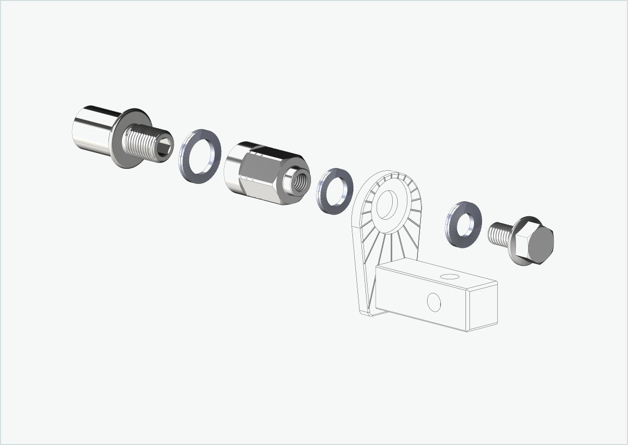 Cowboy 4 - Adattatore per filettatura corta - M12 x 1,25 | Pacchetto con adattatore universale