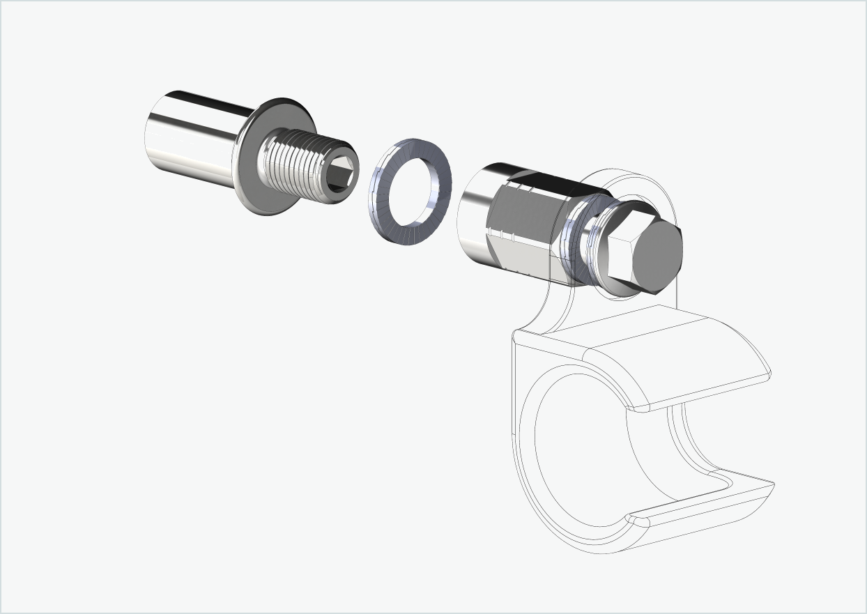 Cowboy 4 - Adattatore per filettatura lunga - M12 x 1,25 | Pacchetto con adattatore universale