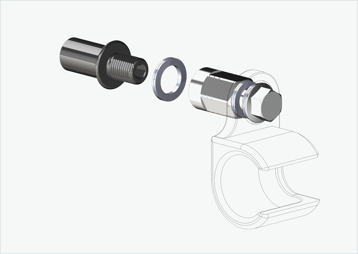 Cowboy 4 - Adattatore per filettatura lunga - M12 x 1,25 | Pacchetto con adattatore universale