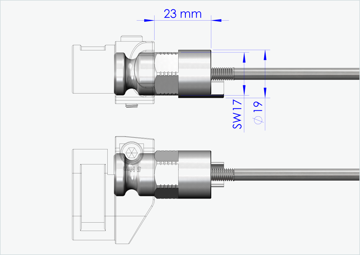 Asse a sgancio rapido con adattatore per Leggero con sistema BECCO | lunghezza di serraggio 143 mm - 153 mm
