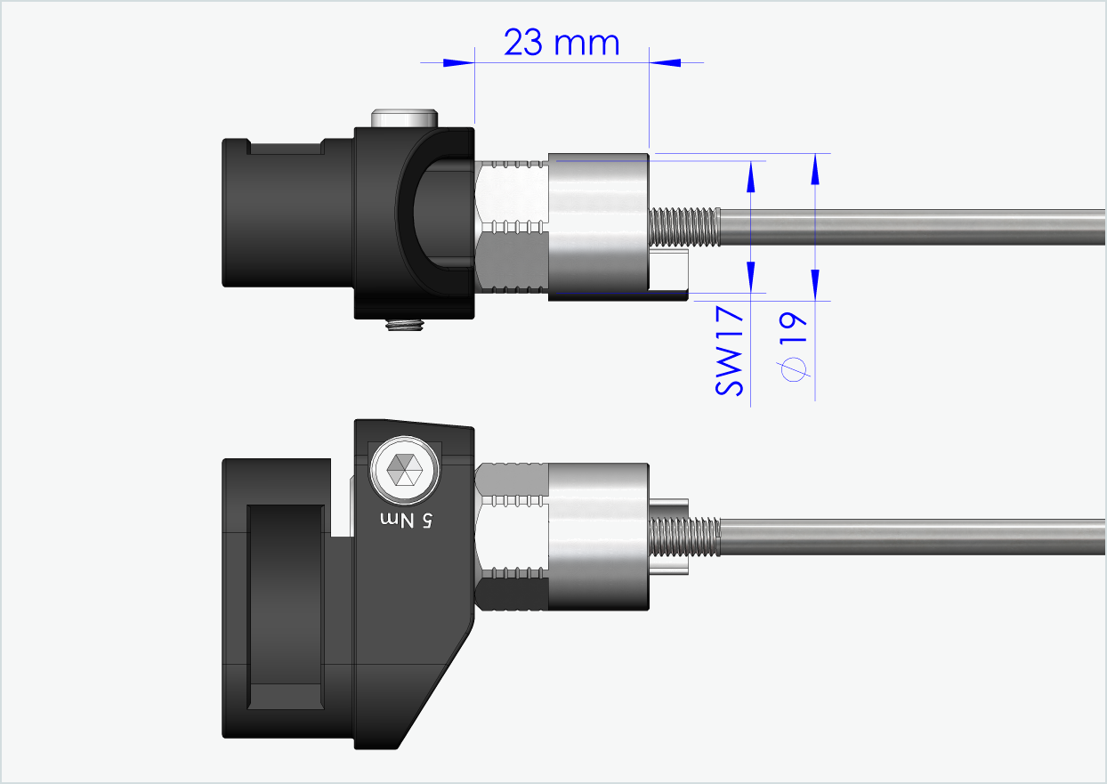 Asse a sgancio rapido con adattatore per Leggero con sistema BECCO | lunghezza di serraggio 143 mm - 153 mm