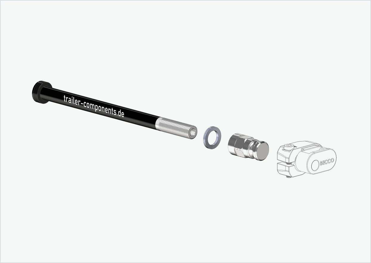 Perno passante con adattatore Leggero per ORBEA | per filettatura sinistra M12 x 1,50 - compatibile con Leggero con sistema BECCO