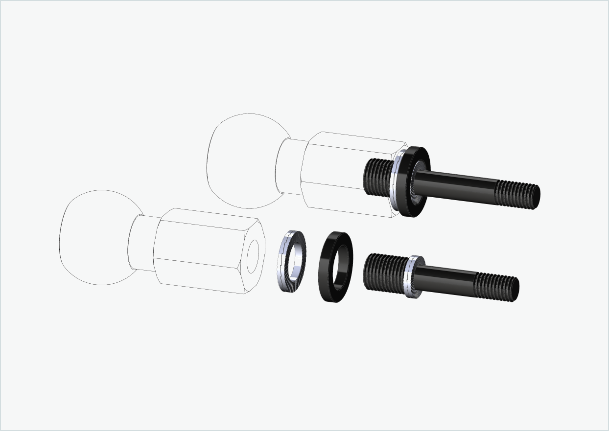 Set di adattatori Burley COHO XC (30mm/36mm) per Rohloff Speedhub 500-14 / A12
