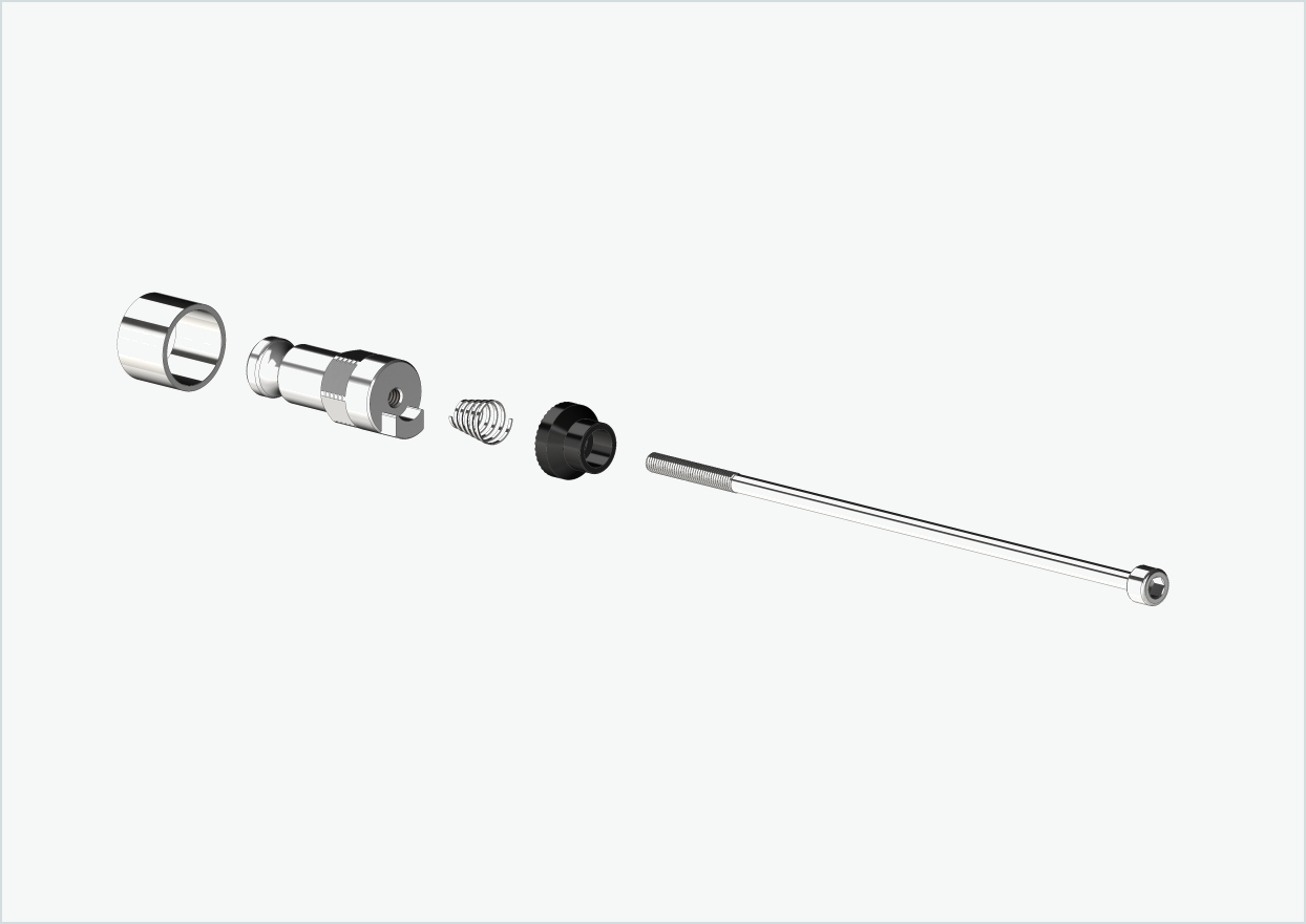 Assale a sgancio rapido con adattatore (per rimorchi Croozer dal 2018) | Lunghezza di serraggio 154 mm - 165 mm