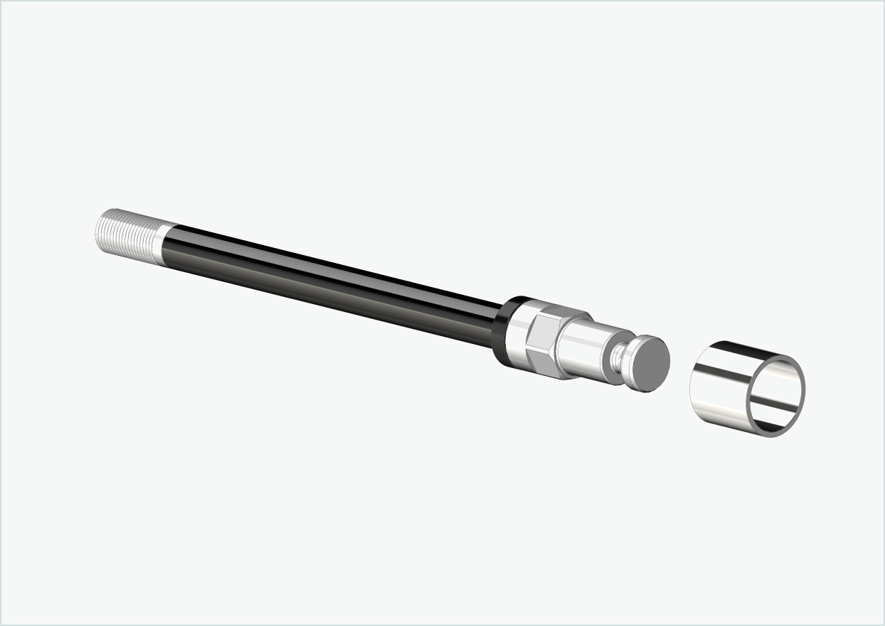 Asse passante con adattatore / M12 x 1,75 | per rimorchi Croozer dal 2018