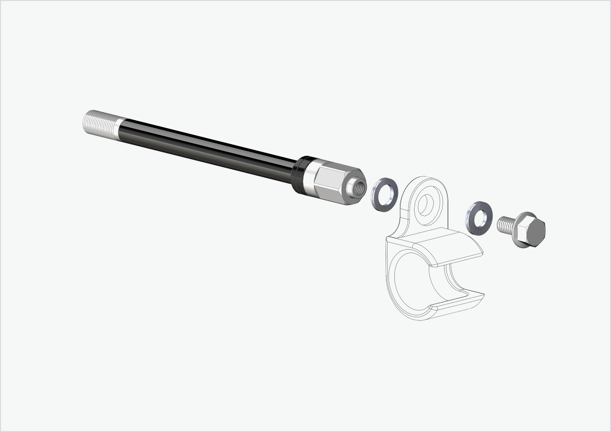 Asse passante Syntace (X-12) con adattatore Universale / M12 x 1,00