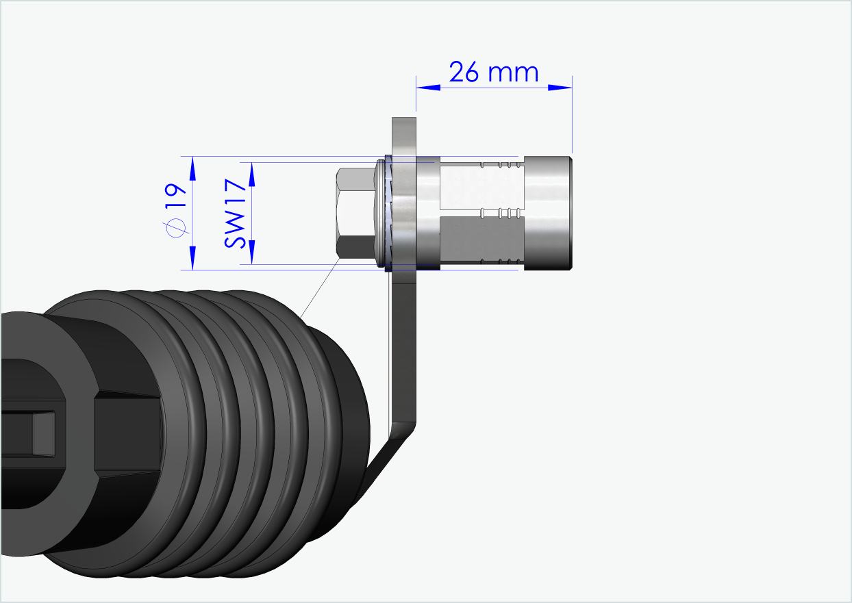 Adattatore per asse massiccio - FG 9,5 - (3/8 x 26)