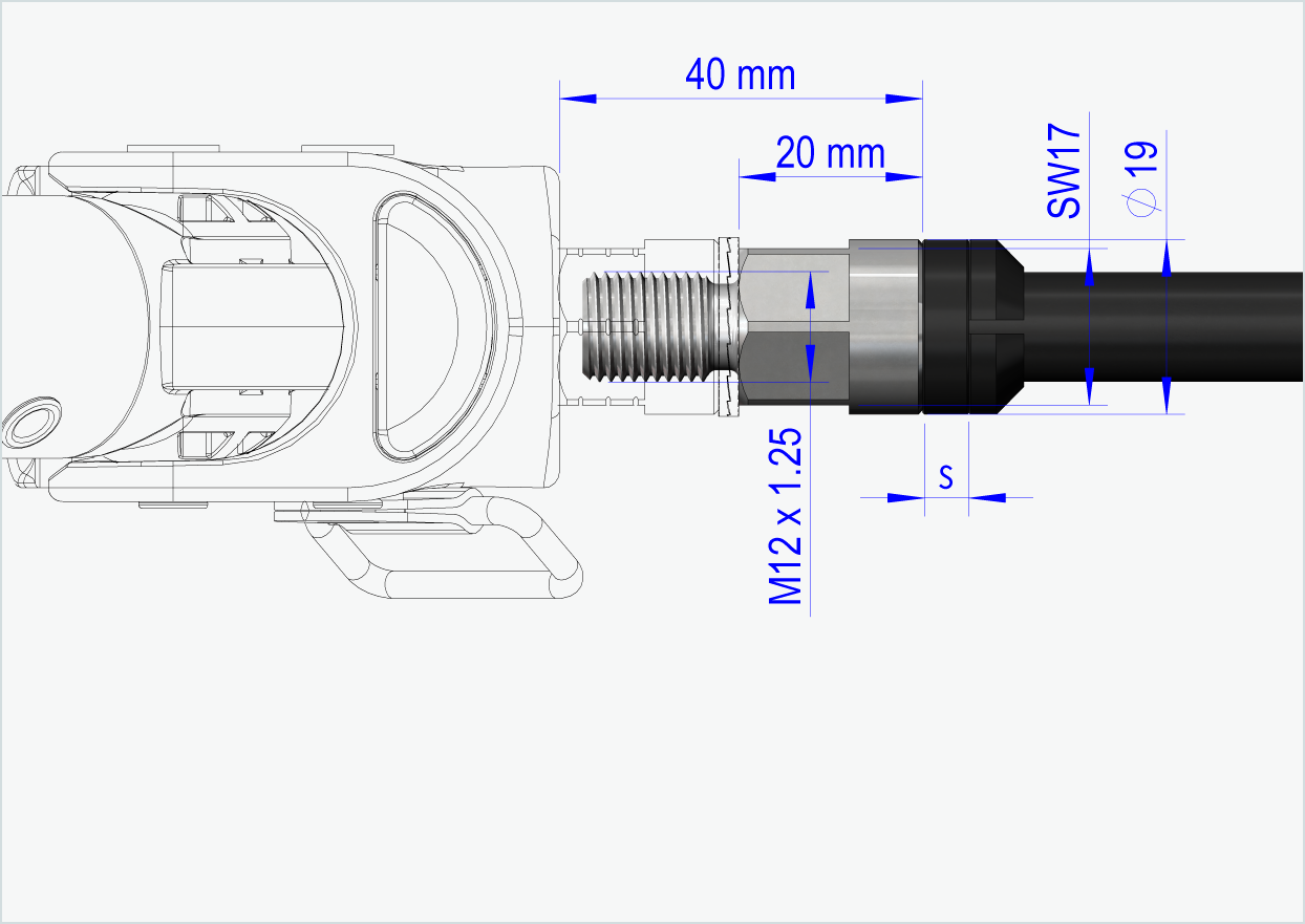 Perno passante Syntace (X-12) con sistema intercambiabile / M12 x 1,50