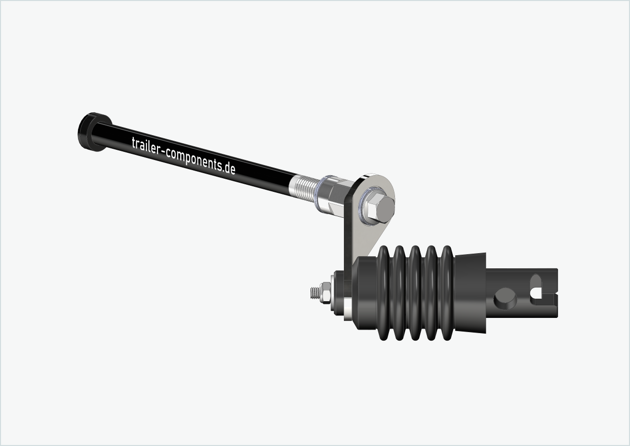 Asse a sgancio rapido con adattatore Weber per TOUT TERRAIN | per filettatura sinistra M12 x 1,50 - adatto per frizioni Weber tipo: E - EL - ES
