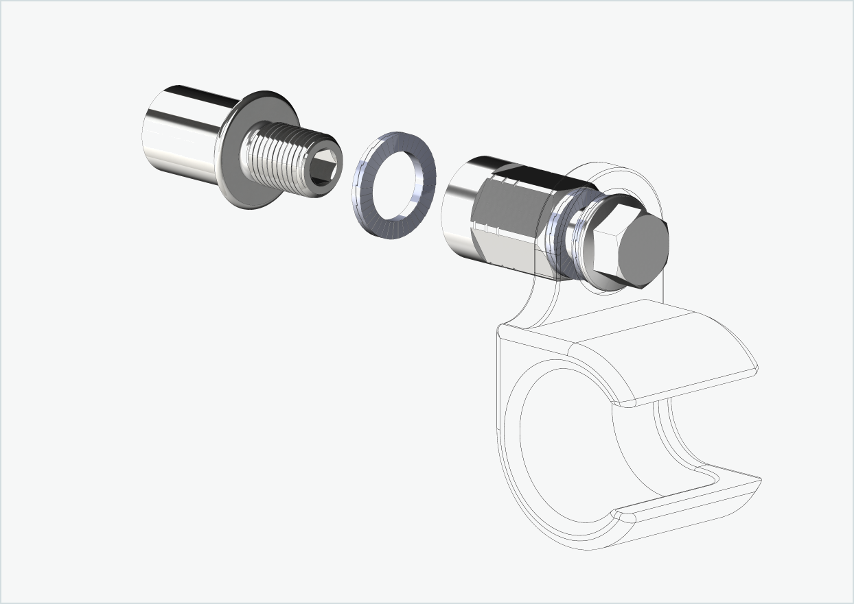 Cowboy 4 - Adattatore per filettatura corta - M12 x 1,25 | Pacchetto con adattatore universale