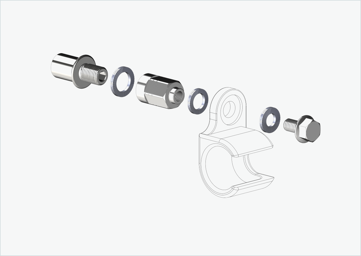 Cowboy 4 - Adattatore per filettatura corta - M12 x 1,25 | Pacchetto con adattatore universale