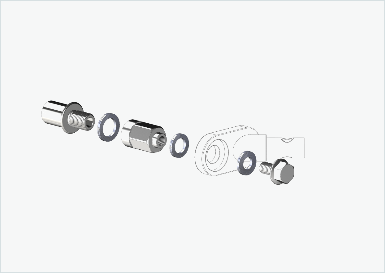 Cowboy 4 - Adattatore per filettatura corta - M12 x 1,25 | Pacchetto con adattatore universale