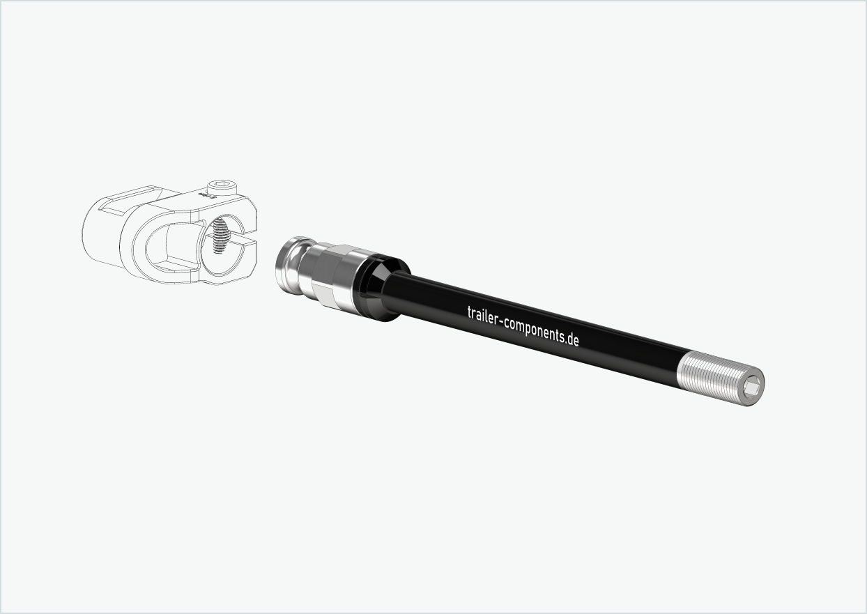 Asse passante Syntace (X-12) con adattatore / M12 x 1,50 | per rimorchi Leggero con sistema BECCO