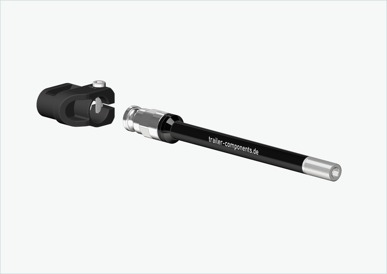 Asse passante Syntace (X-12) con adattatore / M12 x 1,50 | per rimorchi Leggero con sistema BECCO