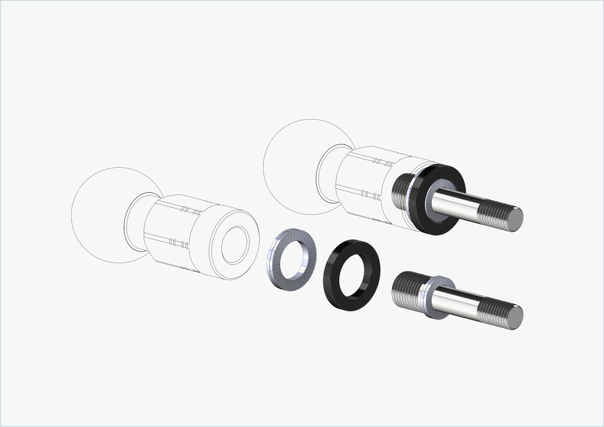 Set di adattatori Burley COHO XC (30mm/30mm) per Rohloff Speedhub 500-14 / A12