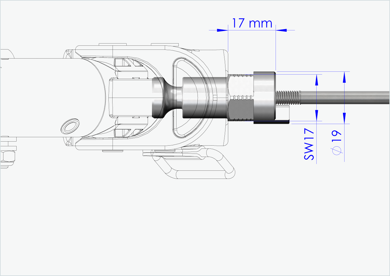 Assale a sgancio rapido con adattatore (per rimorchi Croozer dal 2018) | Lunghezza di serraggio 154 mm - 165 mm