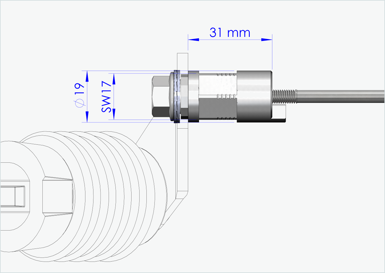 Asse a sgancio rapido con adattatore poligonale | lunghezza di serraggio 143 mm - 153 mm